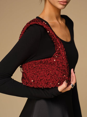 Clara | Funkelnder Samt-Armpit-Bag mit Pailletten