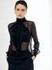 Clara | Transparente Chiffon-Bluse mit Schleife