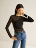 Leon | Asymmetrisches Jersey-T-Shirt mit Kontrastbesatz