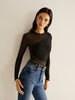 Leon | Asymmetrisches Jersey-T-Shirt mit Kontrastbesatz