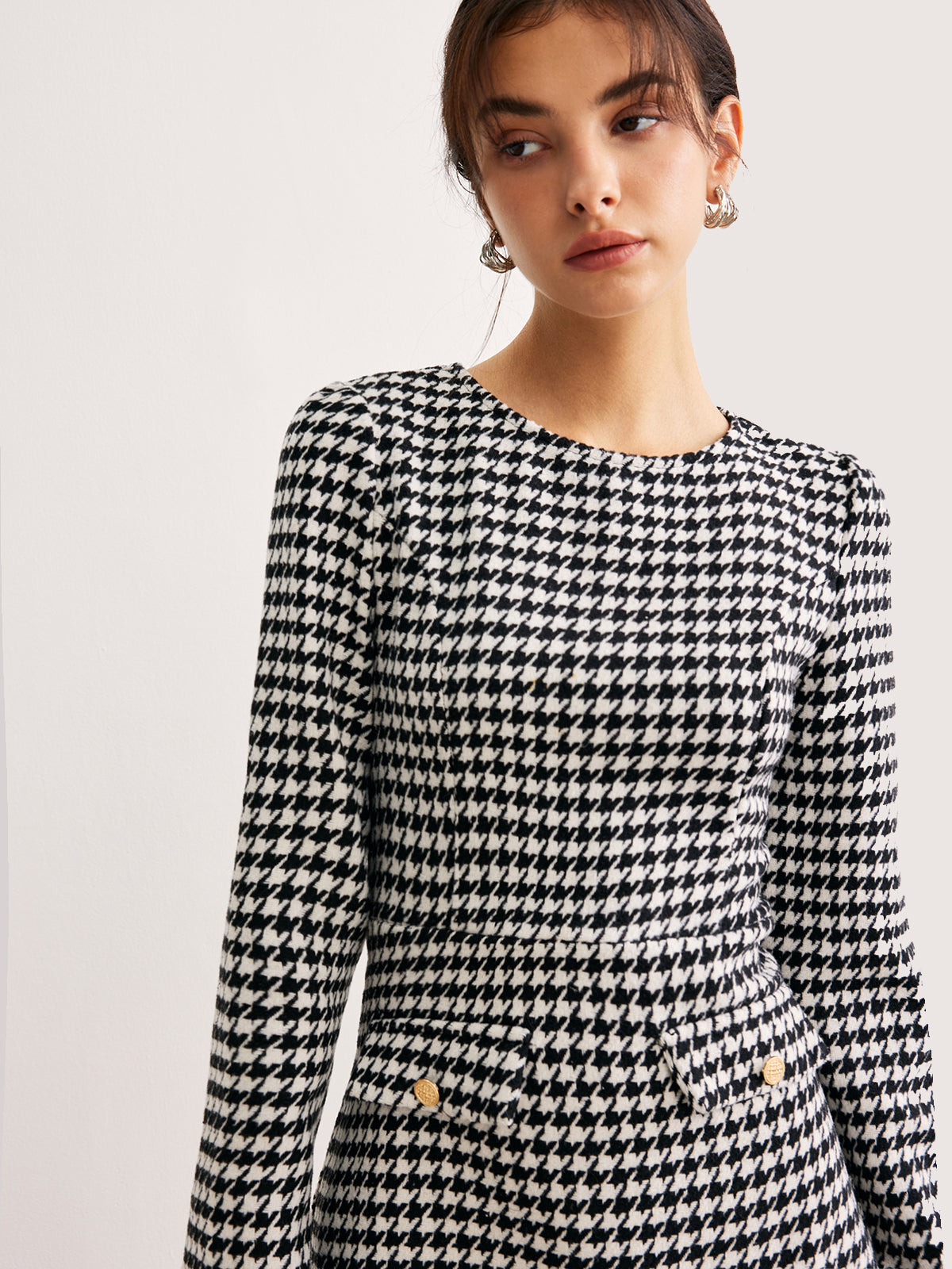 Klara | Houndstooth Panel Kurzkleid