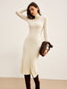 Clara | Elegantes Turtleneck Panel Strickkleid
