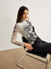 Mia | Floral Mesh-Oberteil mit Farbakzenten