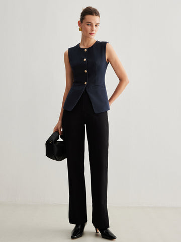 Max | Elegantes Slim Vest mit Knopfdesign