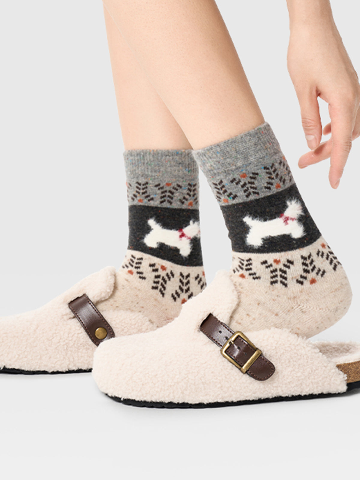 Clara | Hunde-Muster-Wollsocken