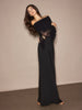Melina | Off-Shoulder Maxikleid mit Mesh-Details