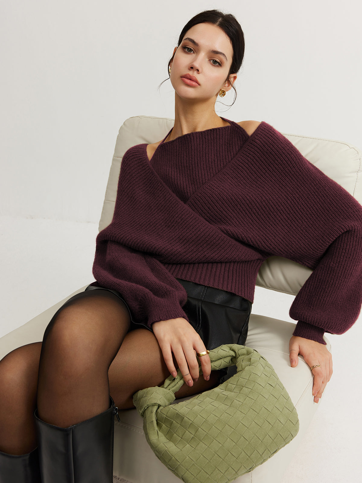 Sophie | 2-in-1 Bat Sleeve Halter Stricktop