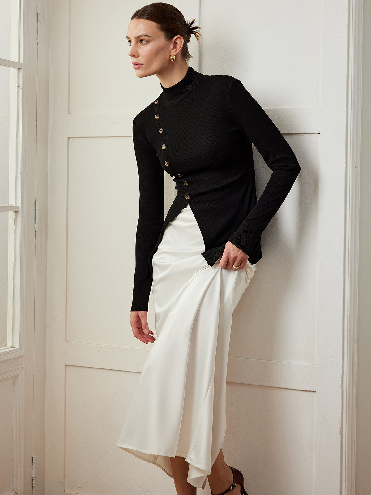 Laura | Stylische Button Split Bluse