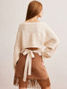 Mia | Kabelstrick-Pullover mit Schleifen-Details