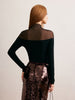 Emilia | Verführerische Jersey-Bluse mit Mesh-Panel