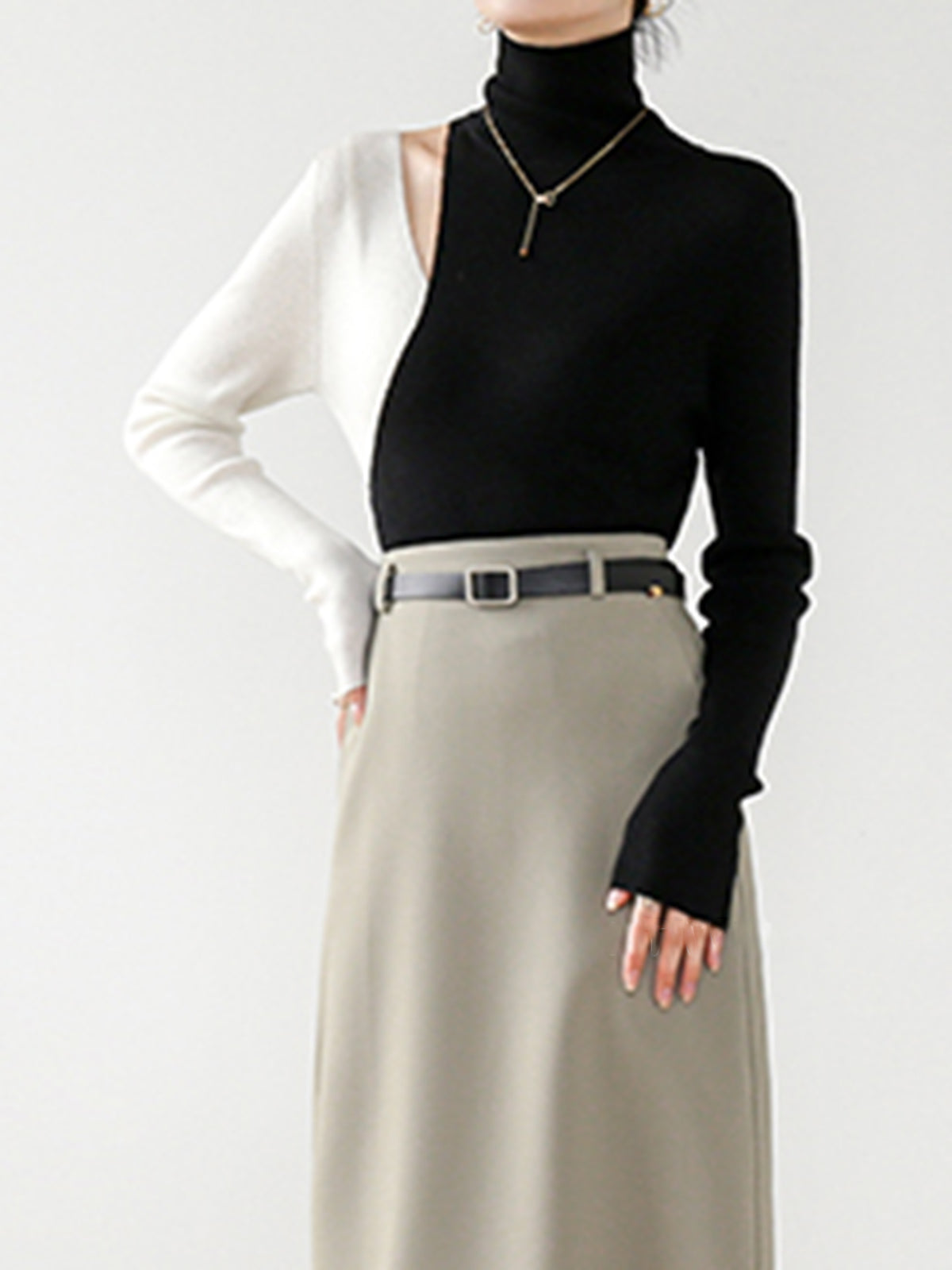 Clara | Colorblock Cutout Strickoberteil