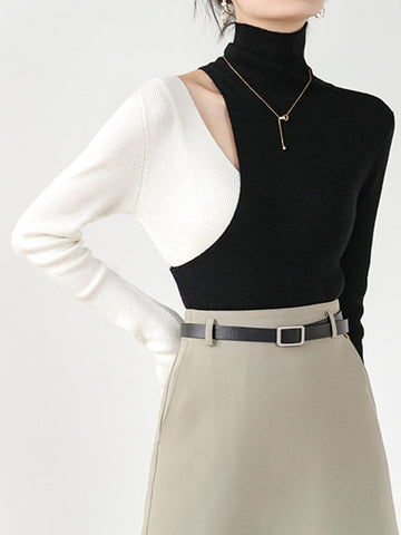 Clara | Colorblock Cutout Strickoberteil