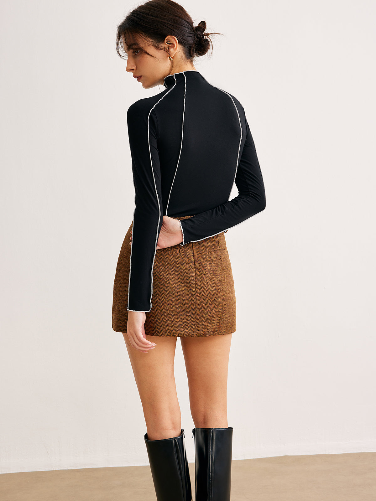 Clara | Bluse mit Kontrastpaspelierung