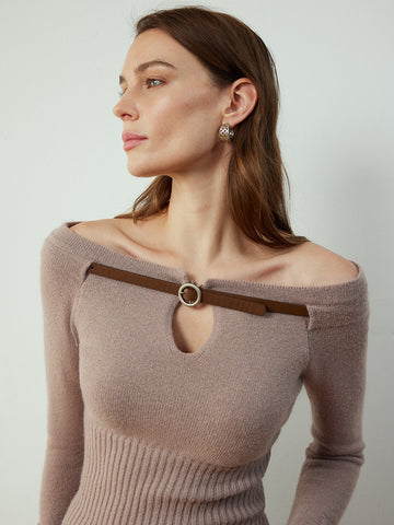 Anna | Abnehmbares Gürtel-Stricktop