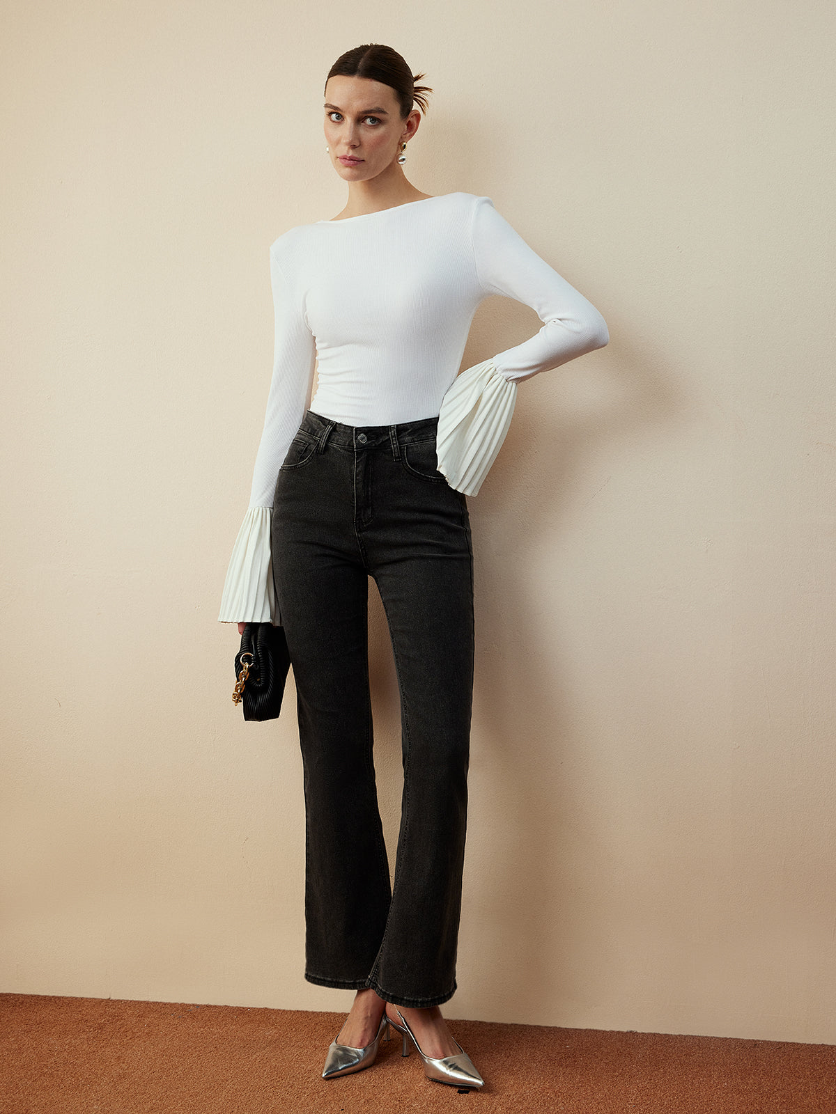 Clara | Plissierte Rüschenshirt-Bluse