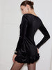 Elegante Erscheinung | Bud-Waist Samtkleid