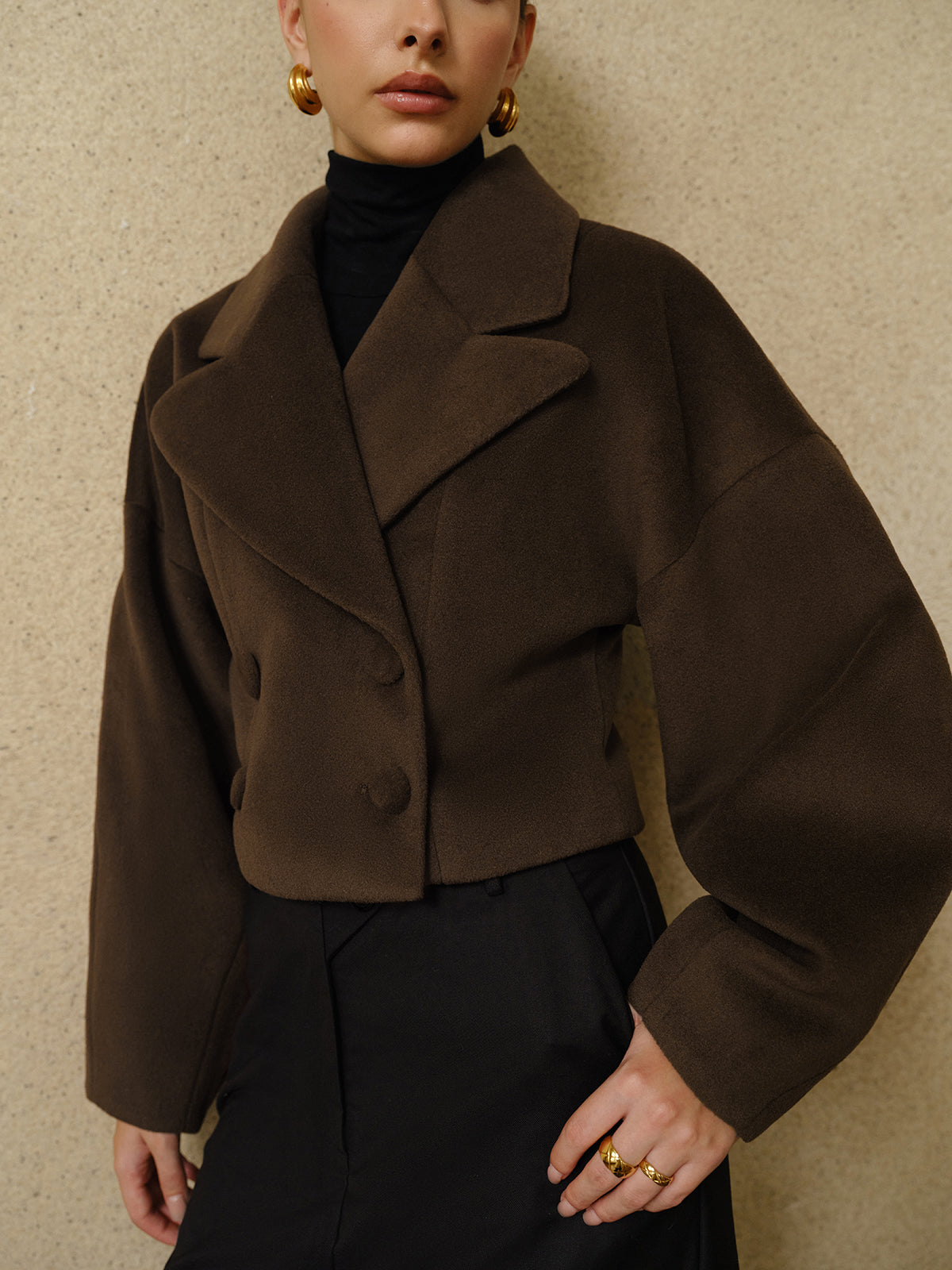 Max | Eleganter Kurzmantel mit Tweed-Revers