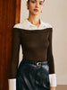 Carla | Elegantes Panel Jersey Slim Top