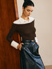 Carla | Elegantes Panel Jersey Slim Top