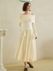Annika | Off-Shoulder Faltenrock-Strickkleid