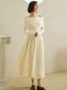 Annika | Off-Shoulder Faltenrock-Strickkleid