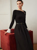 Clara | Rüschendetail Kleid mit Taschen ohne Gürtel