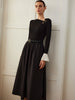 Clara | Rüschendetail Kleid mit Taschen ohne Gürtel