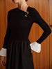 Clara | Rüschendetail Kleid mit Taschen ohne Gürtel