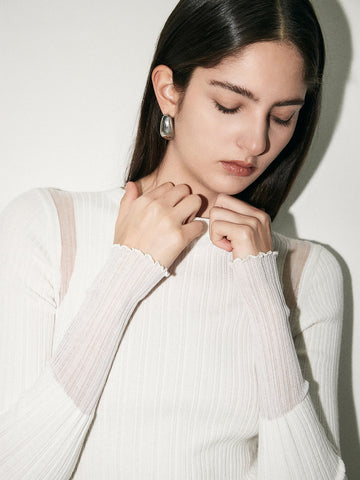 Clara | Minimalistisches Wollmisch-Stricktop