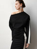 Clara | Asymmetrische Jersey-Bluse mit Farbblock
