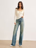 Clara | Semi-transparente Strickbluse mit Blumendesign
