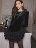 Clara | Samtiges Bubble Kleid mit Schulterpolstern