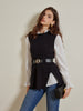 Leona | Taillierter Pullover mit Polo-Shirt und Gürtel