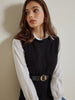 Leona | Taillierter Pullover mit Polo-Shirt und Gürtel
