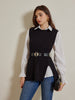 Leona | Taillierter Pullover mit Polo-Shirt und Gürtel