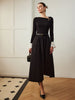 Clara | Rüschendetail Kleid mit Taschen ohne Gürtel