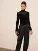 Leni | Elegante Samtbluse mit transparenten Details