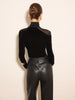 Leni | Elegante Samtbluse mit transparenten Details