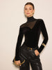 Leni | Elegante Samtbluse mit transparenten Details