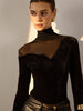 Leni | Elegante Samtbluse mit transparenten Details