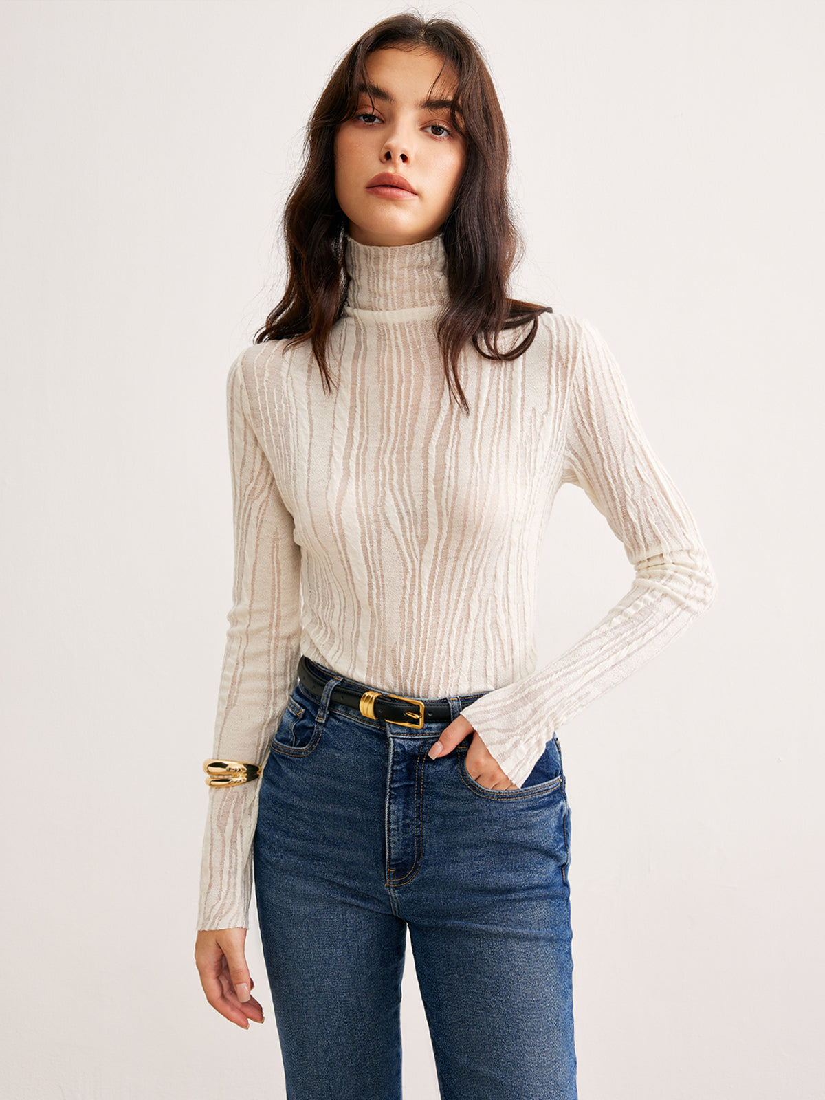 Romy | Elegante Rollkragenbluse