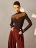 Mareike | Bezauberndes Slim Top mit Mesh-Details