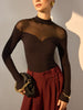 Mareike | Bezauberndes Slim Top mit Mesh-Details