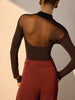 Mareike | Bezauberndes Slim Top mit Mesh-Details