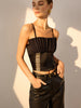 Clara | Gefältetes Crop Cami Top