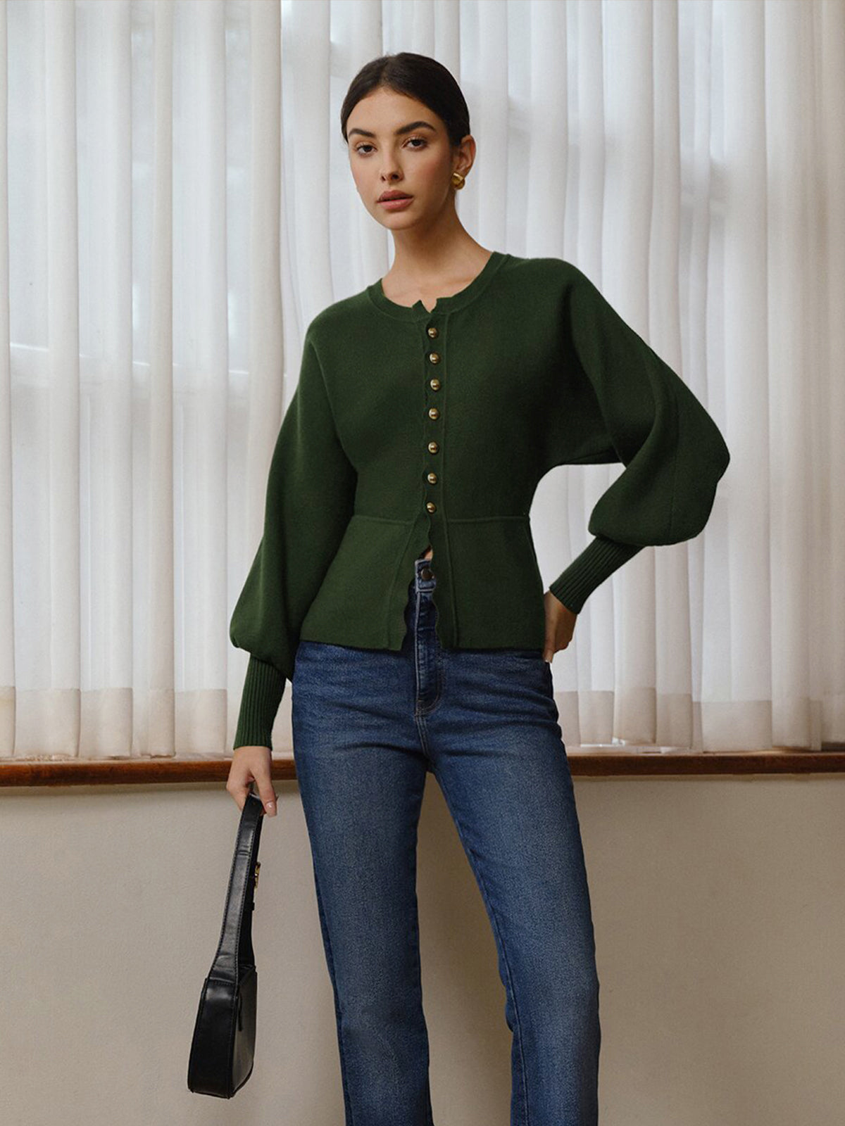 Anna | Elegante Wellenbesatz-Bluse