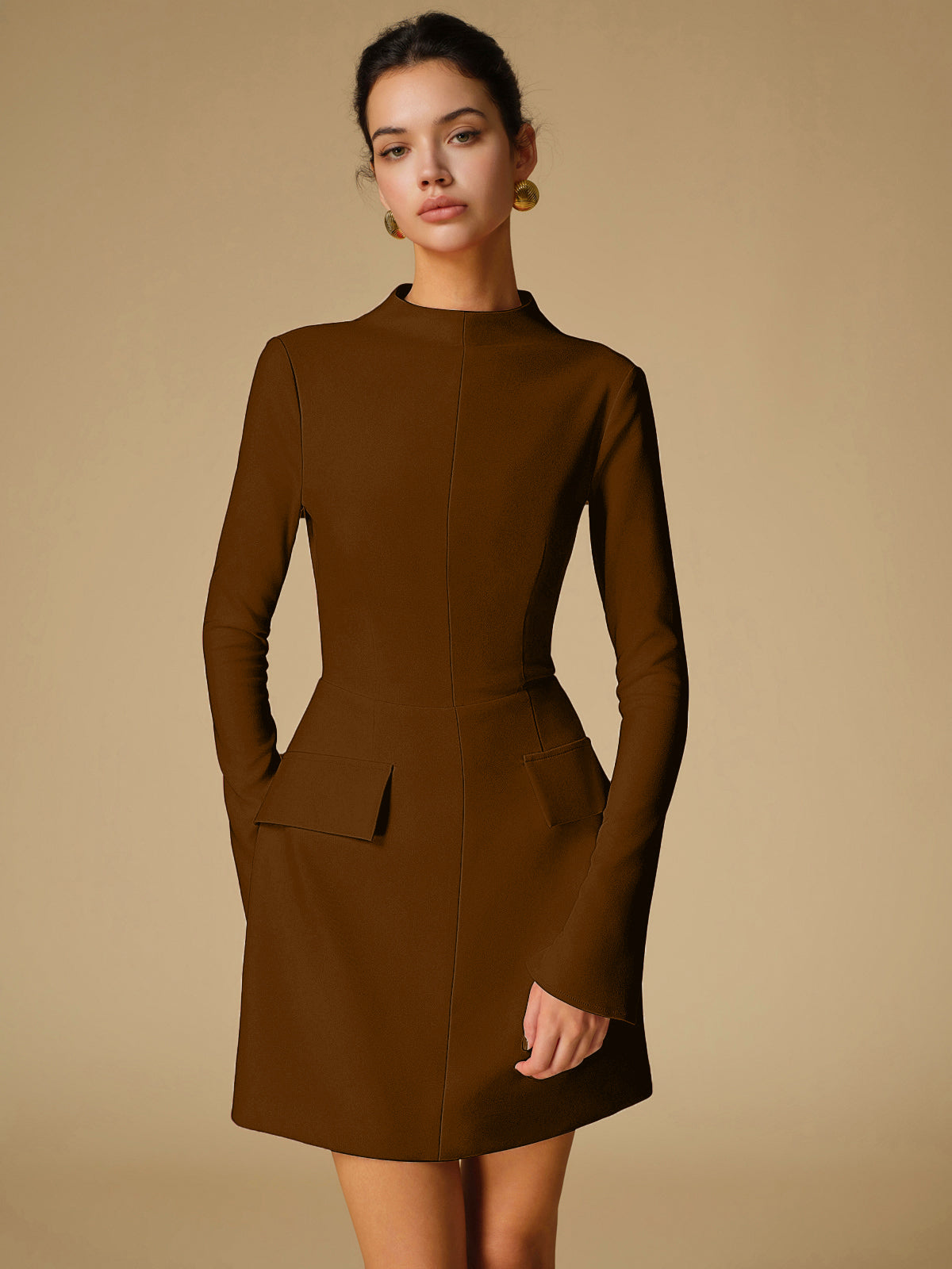 Clara | Schlichtes Mock Neck Kleid