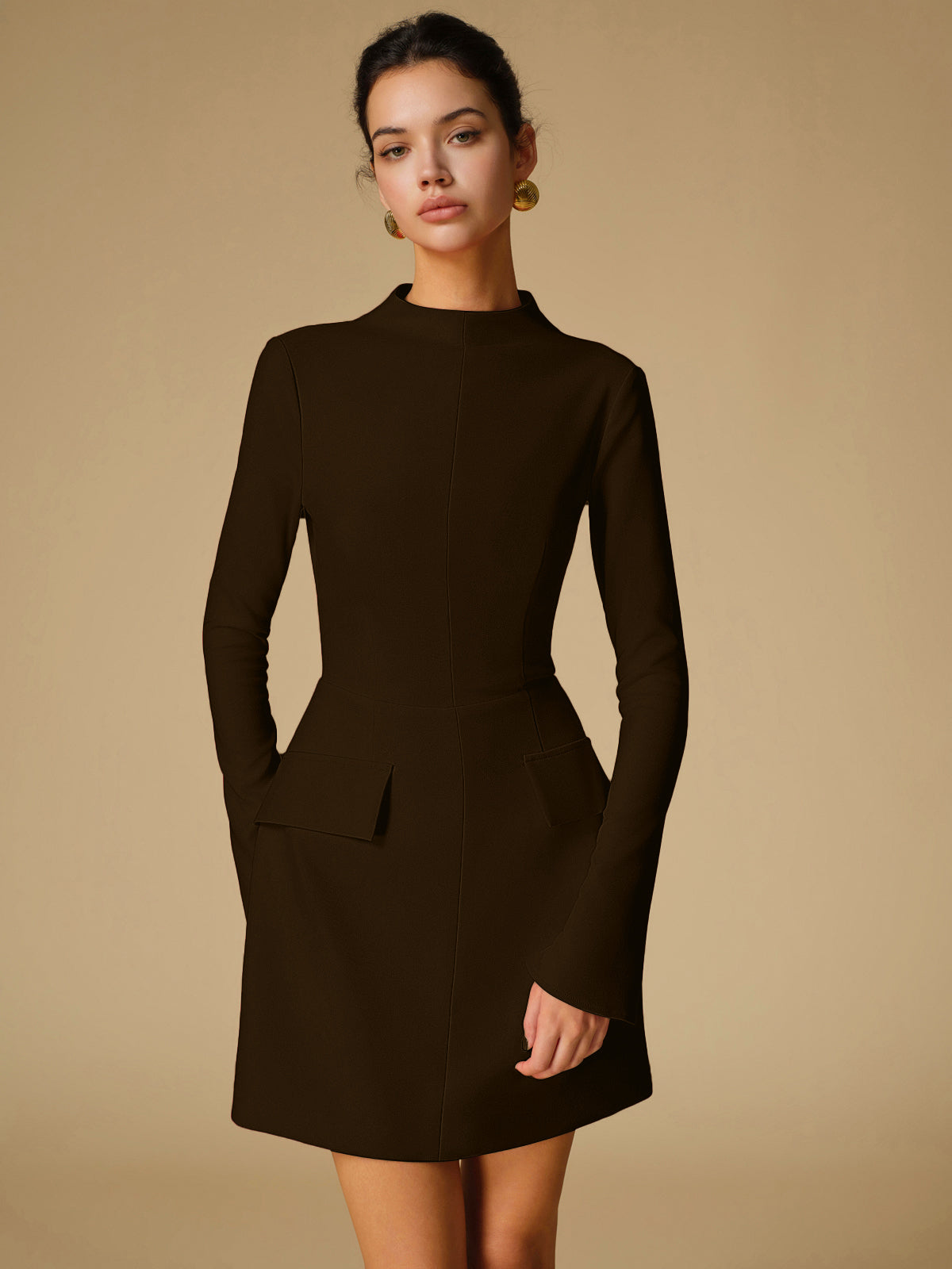 Clara | Schlichtes Mock Neck Kleid