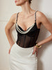 Lena | Verführerischer Perlenverzierter Mesh-Bodysuit