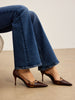 Elegante Pumps | Schlangenlederdruck Schnallen-Pumps